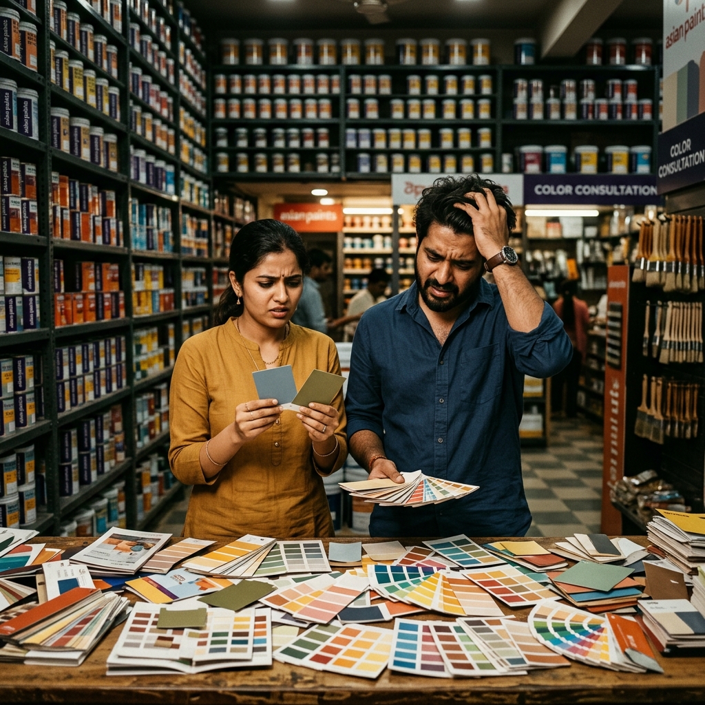 Couple overwhelmed by paint color choices